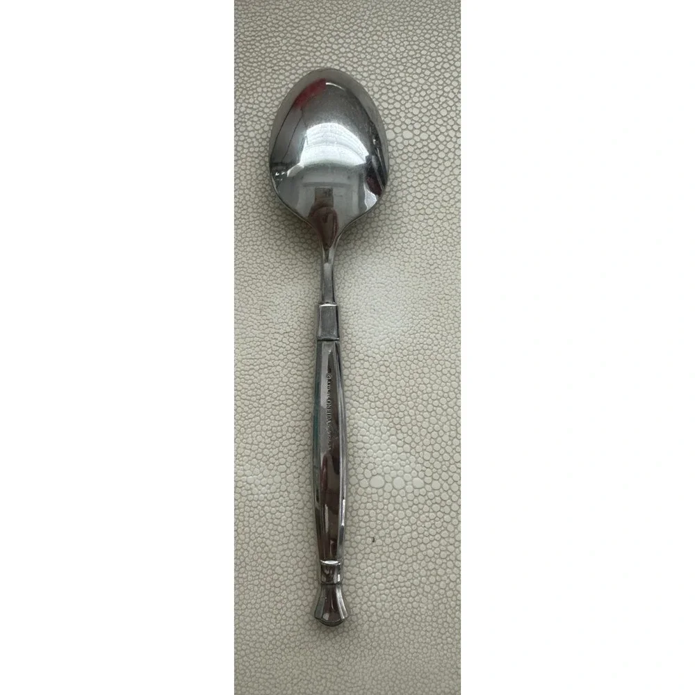 Oneida ACT I Spoon Glossy Stainless Solid Serving Spoon Heirloom Cube 8 5/8